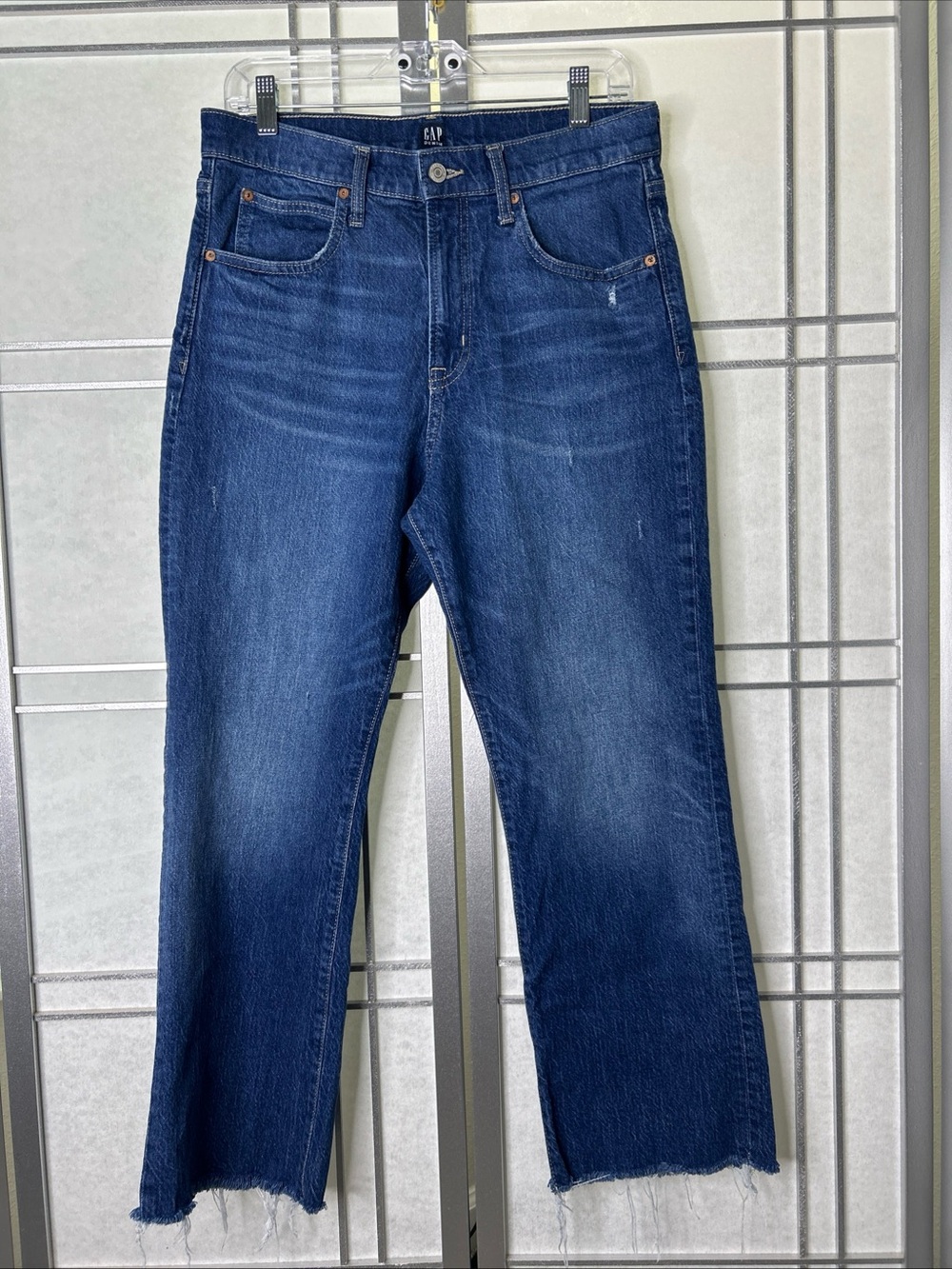 Gap Denim Jeans Womens Size  8/29 Ankle Flare Blue 5 Pocket Raw Hem